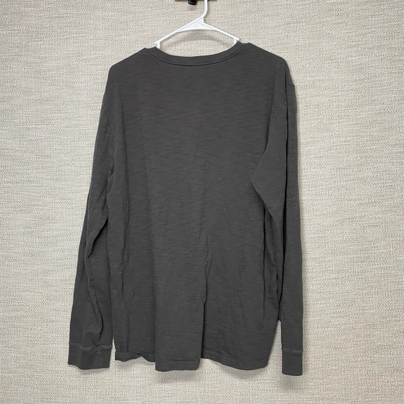 Vince Slub Cotton Henley XL Mens L/S Crew Neck Solid Taupe Minimalist Normcore - Picture 3 of 9